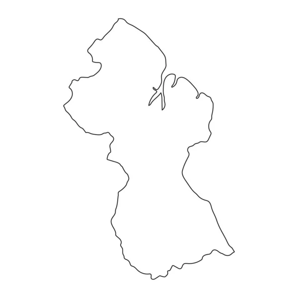 Высокодетальная Карта Гайаны Изолированными Границами Заднем Плане — стоковый вектор