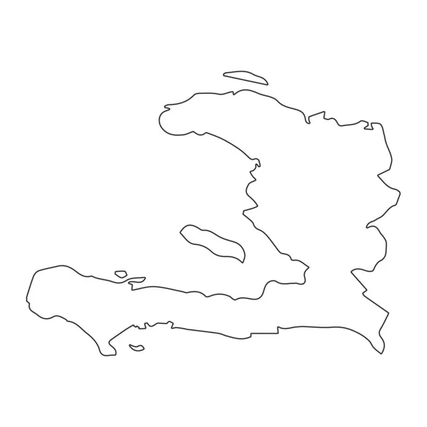 背景に境界線が孤立した非常に詳細なハイチ地図 — ストックベクタ