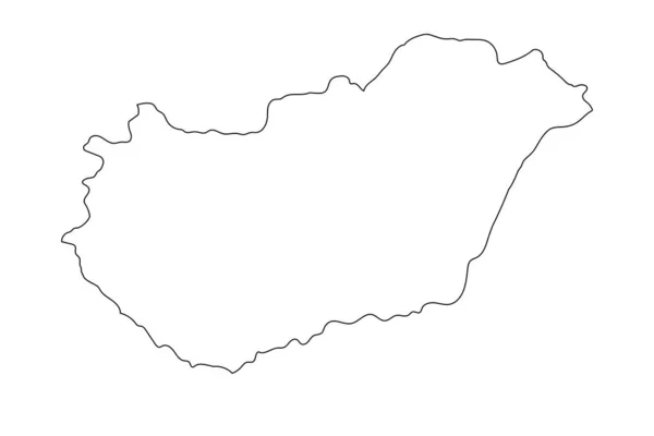 Надзвичайно Детальна Карта Угорщини Ізольованими Кордонами Задньому Плані — стоковий вектор