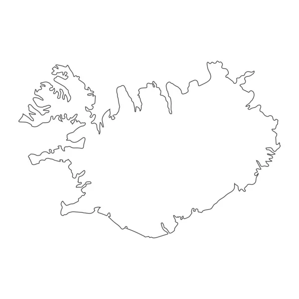 背景に孤立した境界線を持つ非常に詳細なアイスランド地図 — ストックベクタ