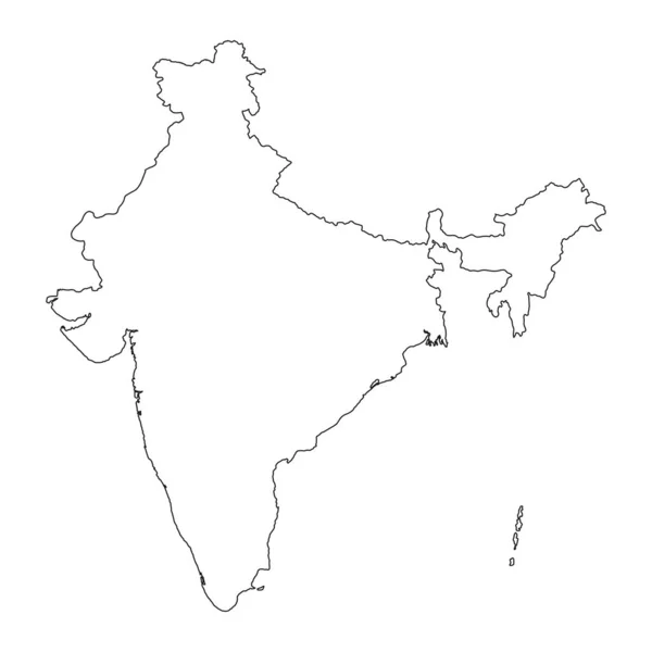 Hochdetaillierte Indien Karte Mit Isolierten Grenzen Hintergrund — Stockvektor
