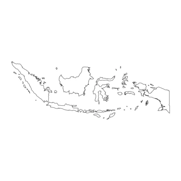 Arkaplanda Izole Edilmiş Sınırları Olan Son Derece Ayrıntılı Endonezya Haritası — Stok Vektör