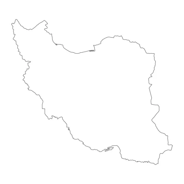 背景に孤立した境界線を持つ非常に詳細なイラン地図 — ストックベクタ