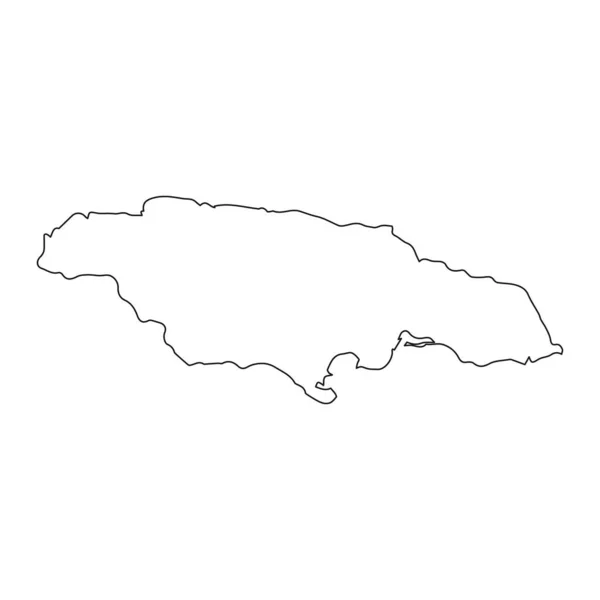 Mycket Detaljerad Jamaica Karta Med Gränser Isolerade Bakgrund — Stock vektor