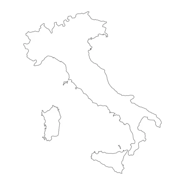 Rendkívül Részletes Olaszország Térkép Határok Elszigetelt Háttérrel — Stock Vector