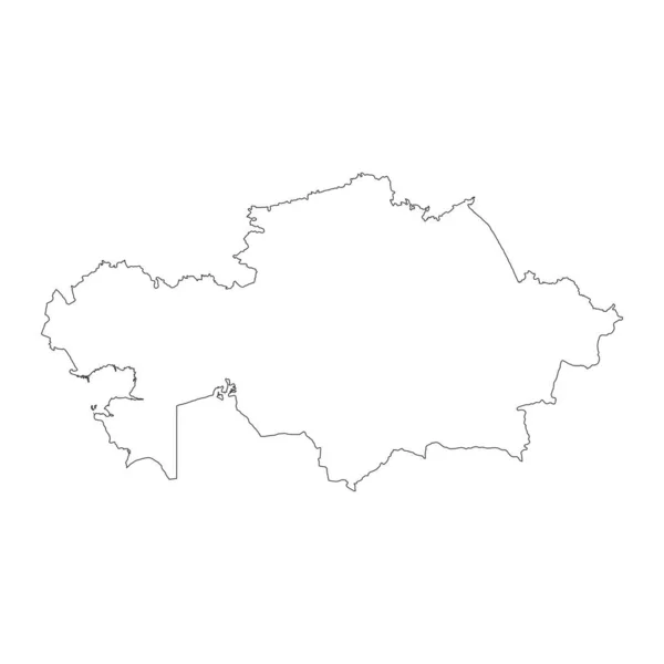 背景に孤立した境界線を持つ非常に詳細なカザフスタン地図 — ストックベクタ