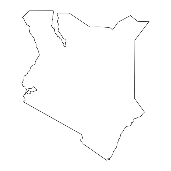 Bardzo Szczegółowa Mapa Kenii Odizolowanymi Granicami Tle — Wektor stockowy
