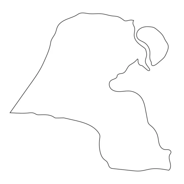 Mappa Altamente Dettagliata Del Kuwait Con Confini Isolati Sullo Sfondo — Vettoriale Stock
