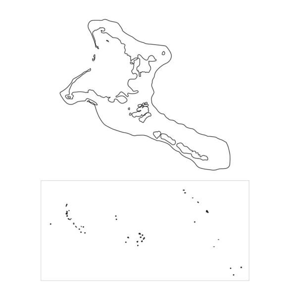 クリスマス島と背景に孤立した境界線と非常に詳細なキリバス地図 — ストックベクタ