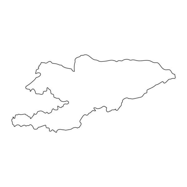 Подробная Карта Киргизии Изолированными Заднем Плане Границами — стоковый вектор