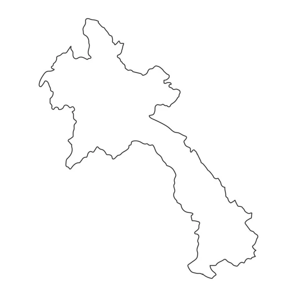 Высокодетальная Карта Лаоса Изолированными Границами Заднем Плане — стоковый вектор