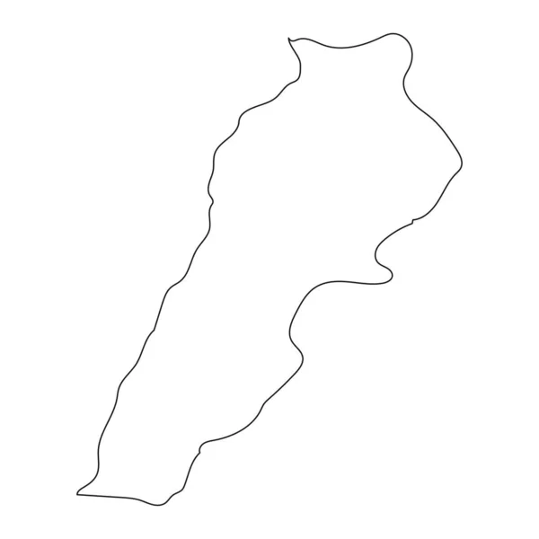背景に孤立した境界線を持つ非常に詳細なレバノン地図 — ストックベクタ