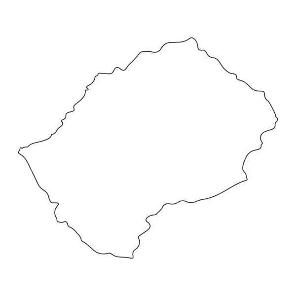 Mycket Detaljerad Lesotho Karta Med Gränser Isolerade Bakgrund — Stock vektor