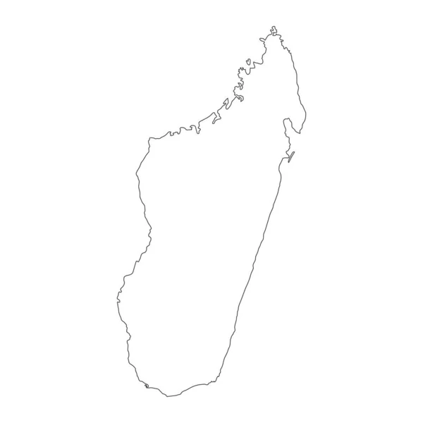 Дуже Детальна Мапа Мадагаскару Ізольованими Кордонами Задньому Плані — стоковий вектор