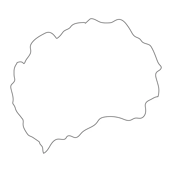 Mycket Detaljerad Makedonienkarta Med Gränser Isolerade Bakgrund — Stock vektor