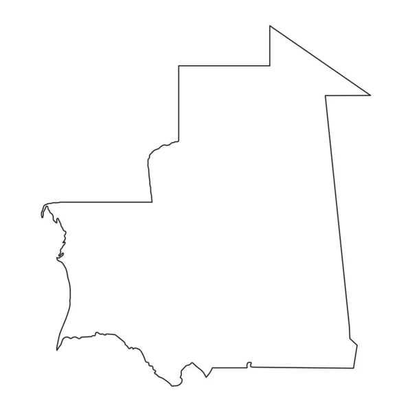 Mapa Mauritânia Altamente Detalhado Com Fronteiras Isoladas Segundo Plano — Vetor de Stock