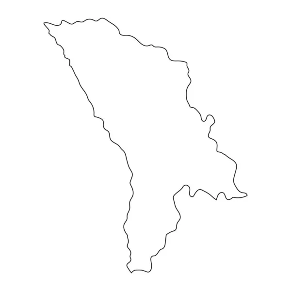 高度详细的摩尔多瓦地图 背景上孤立的边界 — 图库矢量图片