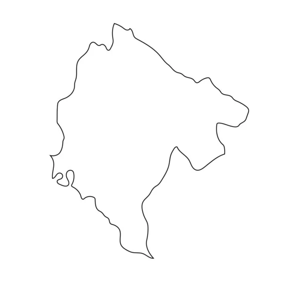 Εξαιρετικά Λεπτομερής Χάρτης Του Μαυροβουνίου Απομονωμένα Σύνορα Στο Παρασκήνιο — Διανυσματικό Αρχείο