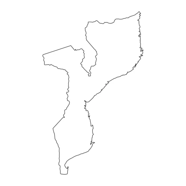 Надзвичайно Детальна Мапа Мозамбіку Ізольованими Кордонами — стоковий вектор