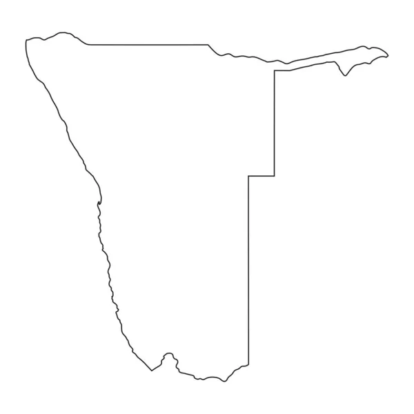 背景に孤立した境界線を持つ非常に詳細なナミビア地図 — ストックベクタ