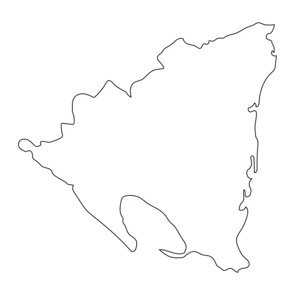 背景孤立的高度详细的尼加拉瓜地图 — 图库矢量图片