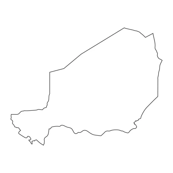 Carte Niger Très Détaillée Avec Des Frontières Isolées Arrière Plan — Image vectorielle