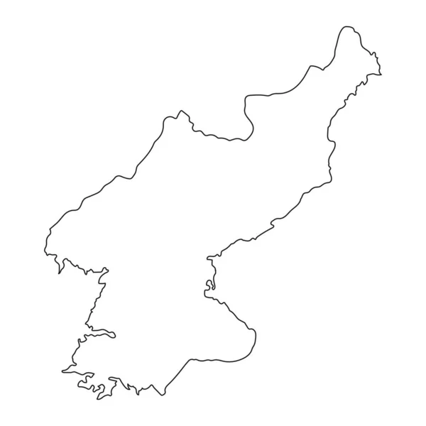 背景に孤立した境界線を持つ非常に詳細な北朝鮮地図 — ストックベクタ