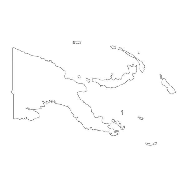 背景に孤立した境界線を持つ非常に詳細なパプアニューギニア地図 — ストックベクタ