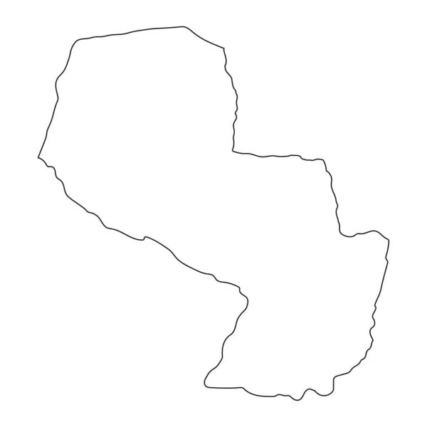 背景に孤立した境界線を持つ非常に詳細なパラグアイ地図 — ストックベクタ