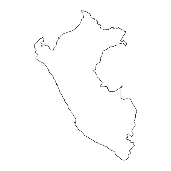 Carte Très Détaillée Pérou Avec Frontières Isolées Arrière Plan — Image vectorielle
