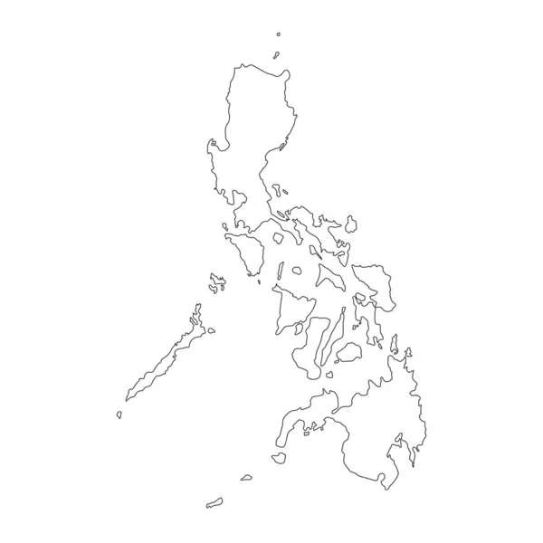 Mapa Filipinas Altamente Detallado Con Bordes Aislados Fondo — Vector de stock