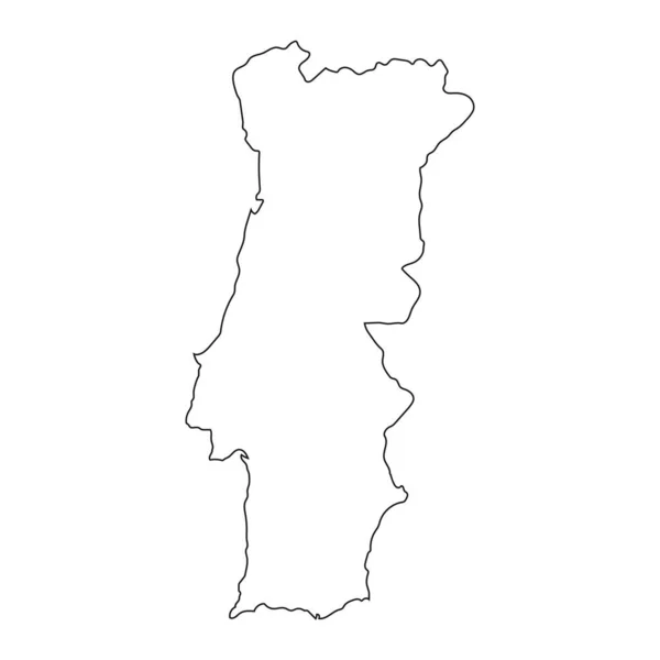 Подробная Карта Португалии Изолированными Границами Заднем Плане — стоковый вектор