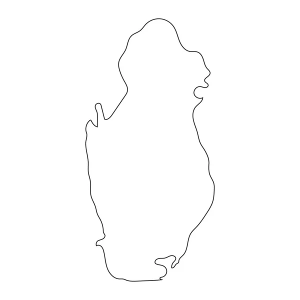 Высокодетальная Карта Катара Изолированными Границами Заднем Плане — стоковый вектор