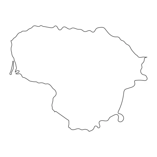 Bardzo Szczegółowa Mapa Republiki Litewskiej Odizolowanymi Granicami Tle — Wektor stockowy
