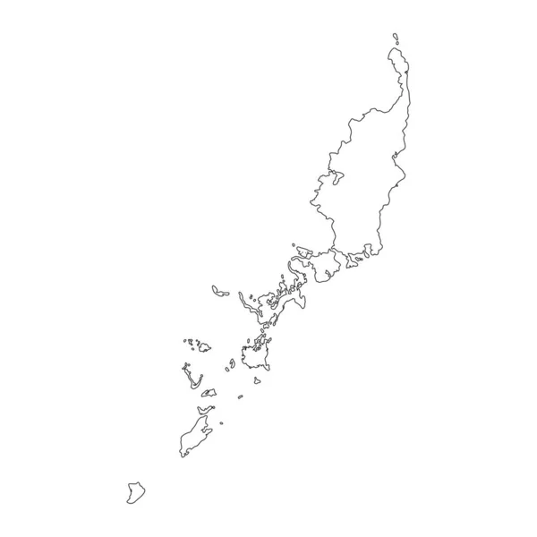 Надзвичайно Детальна Карта Республіки Палау Ізольованими Кордонами Задньому Плані — стоковий вектор