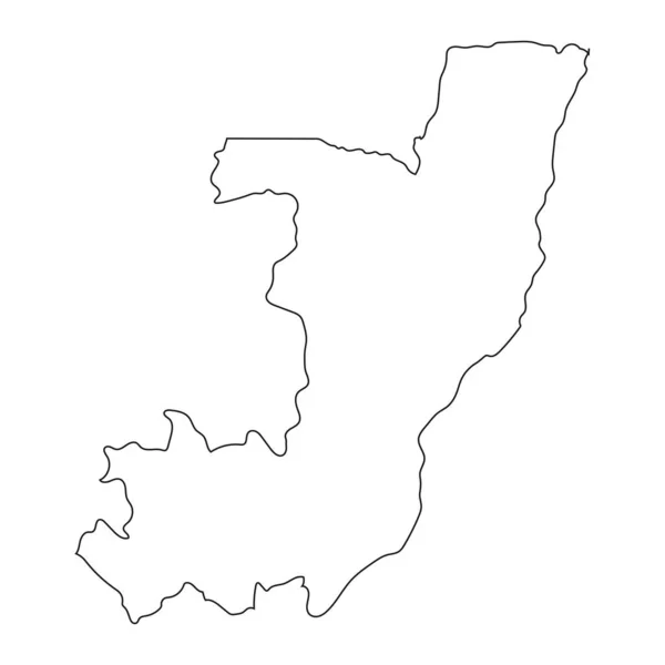 非常详细的刚果共和国地图 背景上孤立的边界 — 图库矢量图片