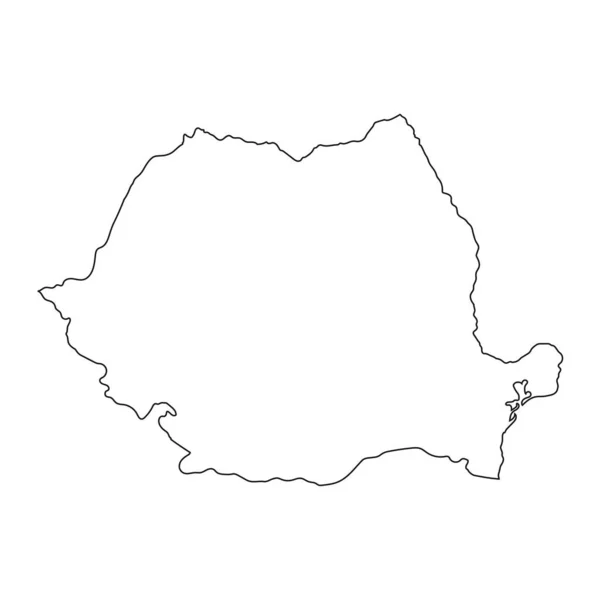 背景に孤立した境界線を持つ非常に詳細なルーマニア地図 — ストックベクタ