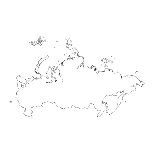 Zeer Gedetailleerde Kaart Van Russische Federatie Met Achtergrond Geïsoleerde Grenzen — Stockvector