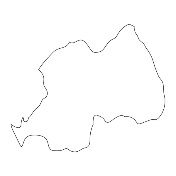 Peta Rwanda Yang Sangat Rinci Dengan Perbatasan Yang Terisolasi Latar - Stok Vektor