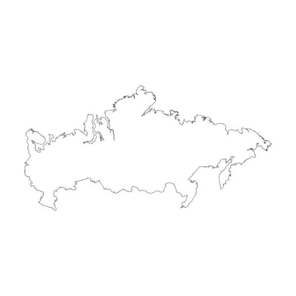 背景に孤立した境界線を持つ非常に詳細なロシア連邦地図 — ストックベクタ