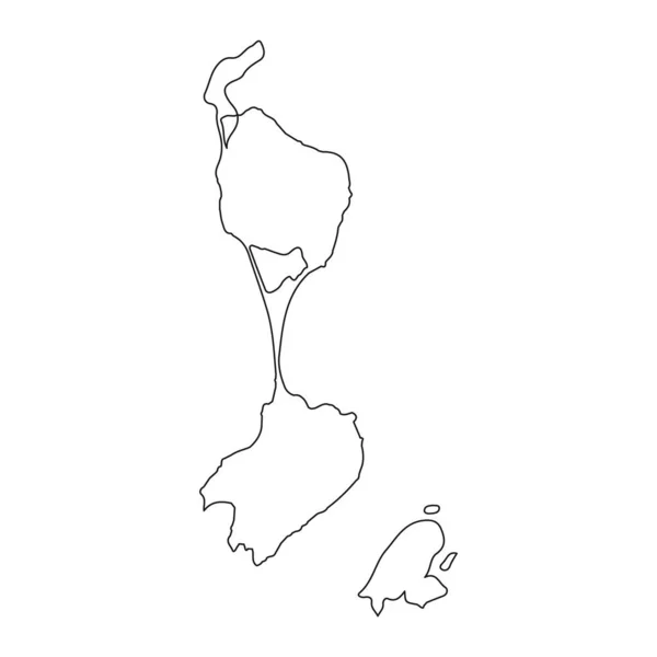 背景に孤立した境界線を持つ非常に詳細なサンピエールとミクロンの地図 — ストックベクタ