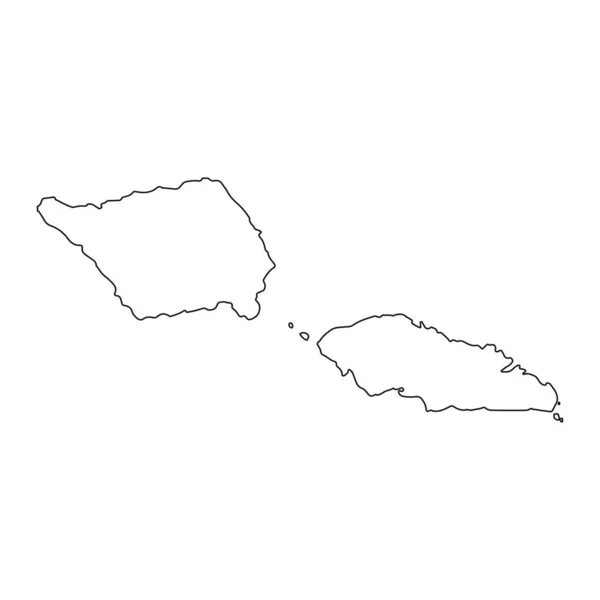 Mycket Detaljerad Samoa Karta Med Gränser Isolerade Bakgrund — Stock vektor