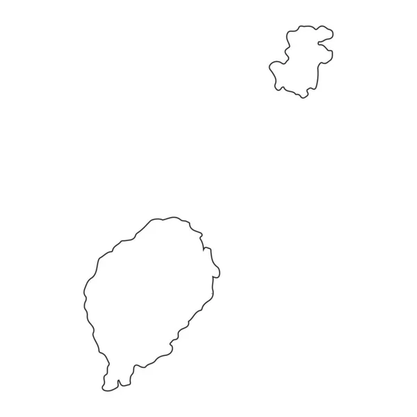 Mapa Muy Detallado Santo Tomé Príncipe Con Bordes Aislados Fondo — Vector de stock