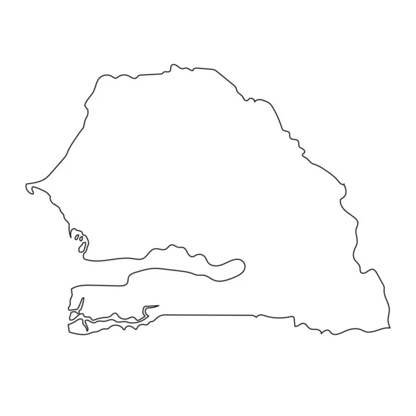 Mappa Altamente Dettagliata Del Senegal Con Confini Isolati Sullo Sfondo — Vettoriale Stock