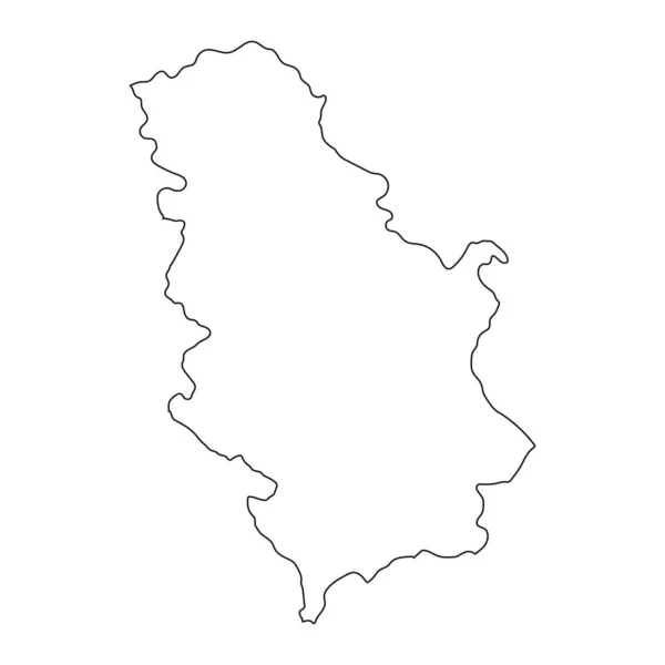 背景に孤立した境界線を持つ非常に詳細なセルビア地図 — ストックベクタ