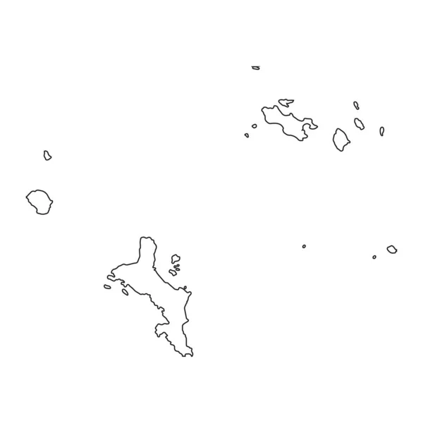 Mappa Altamente Dettagliata Delle Seychelles Con Confini Isolati Sullo Sfondo — Vettoriale Stock