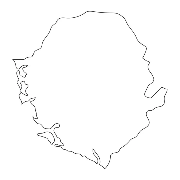 背景に孤立した境界線を持つ非常に詳細なシエラレオネ地図 — ストックベクタ