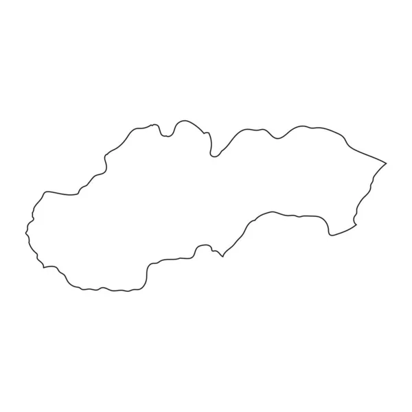 背景に孤立国境と非常に詳細なスロバキア地図 — ストックベクタ