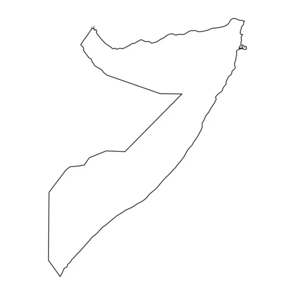 Carte Somalienne Très Détaillée Avec Des Frontières Isolées Arrière Plan — Image vectorielle