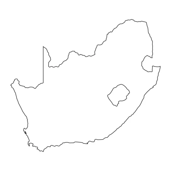背景に孤立した境界線を持つ非常に詳細な南アフリカ地図 — ストックベクタ